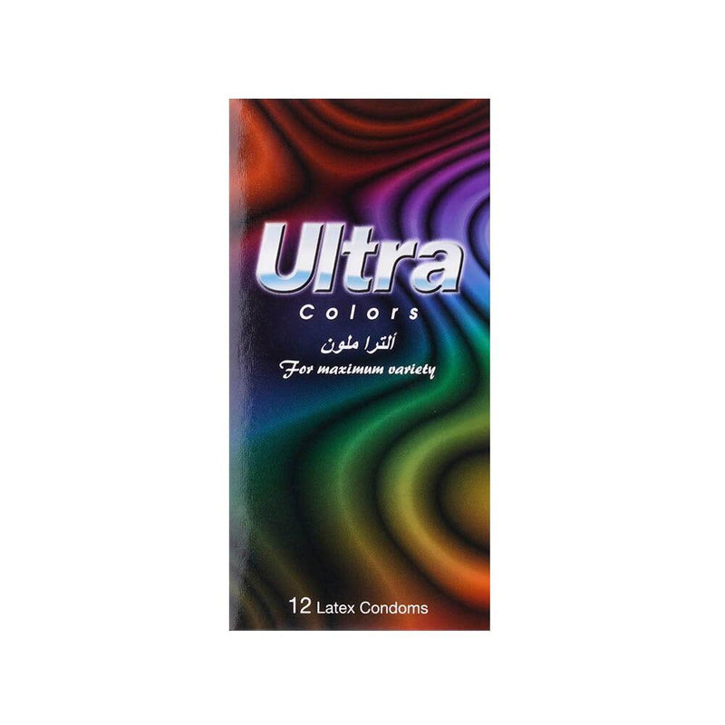 Colored Condoms Ribbed & Dotted Ultra 12 Pieces