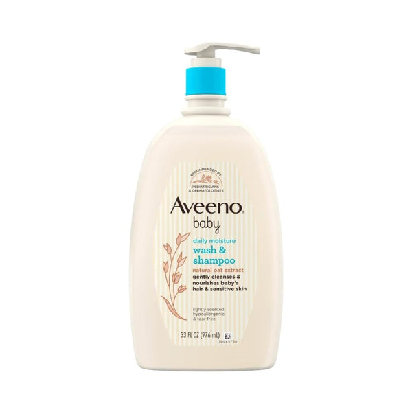 Aveeno Baby Wash and Shampoo with Natural Oat Extract - Tear-Free, 976 ml