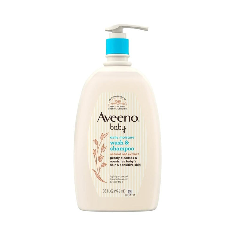 Aveeno Baby Wash and Shampoo with Natural Oat Extract - Tear-Free, 976 ml