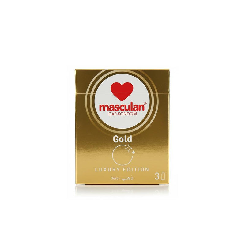 Best Condoms 2023 Gold Luxury Edition Latex Masculan 3 Pack