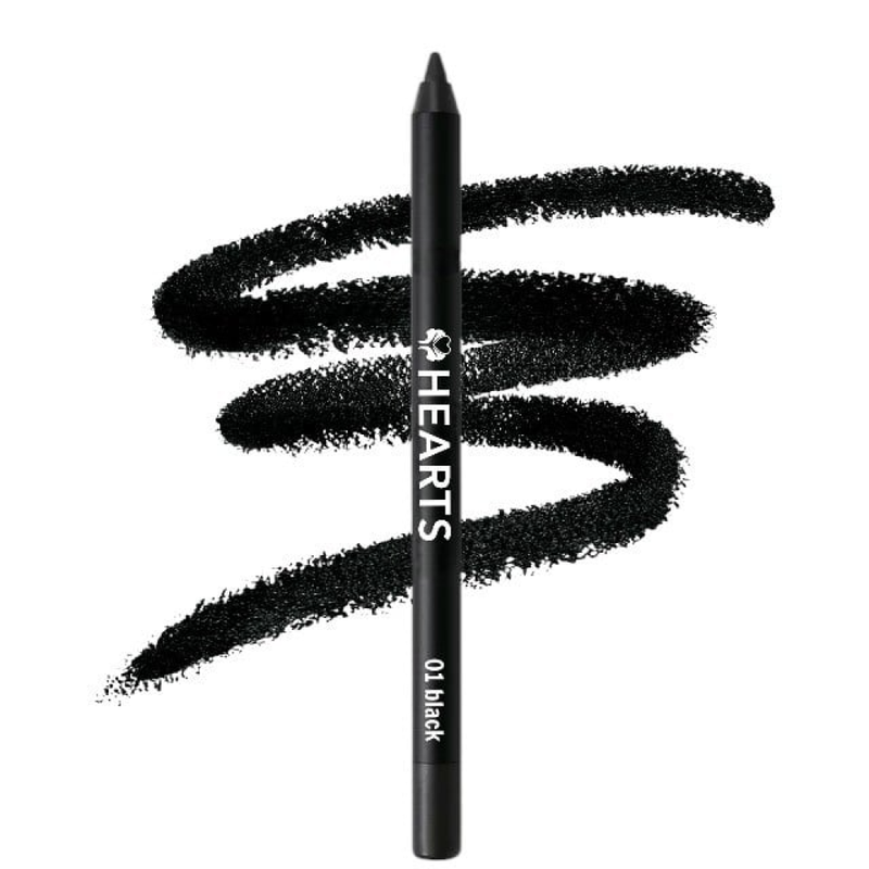 Black Eyeliner Pencil Waterproof Smudge-Proof Definition HEARTS 01