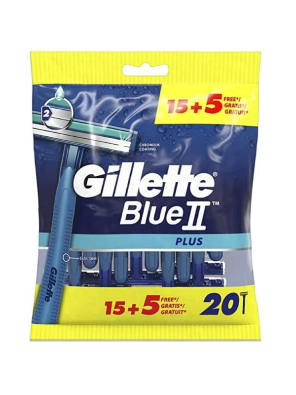 Gillette Blue 2 Plus Men's Razor - 20 Pieces