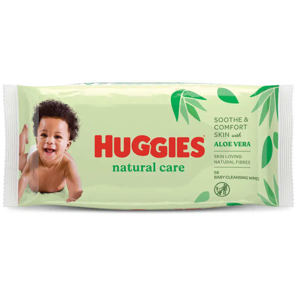 Baby Wipes Natural Care Gentle Cleansing Fragrance Free Huggies 56 Pieces