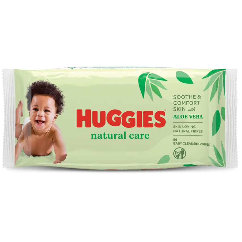 Baby Wipes Natural Care Gentle Cleansing Fragrance Free Huggies 56 Pieces