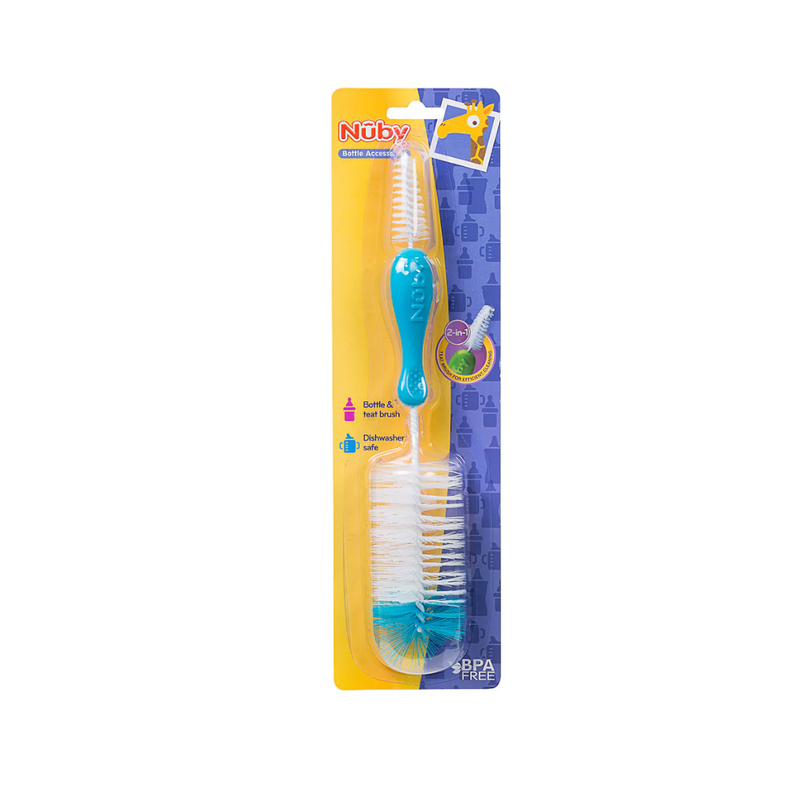 Bottle Cleaning Brush 2-in-1 Design for Baby Bottles Nuby