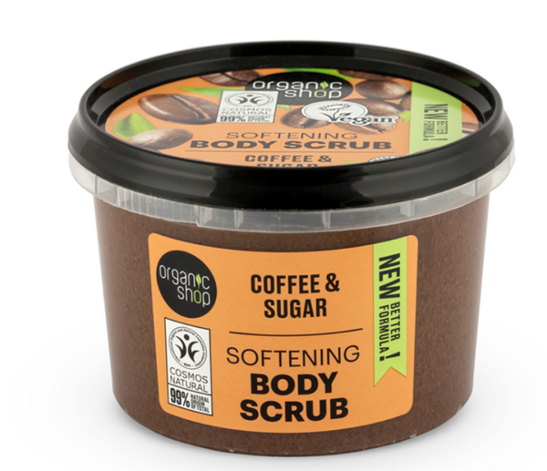 Coffee Body Scrub Softening Exfoliating Natural Actives Organic Shop 250ml