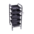 Salon System 4-Drawer Trolley with Hair Dryer Holder - Black