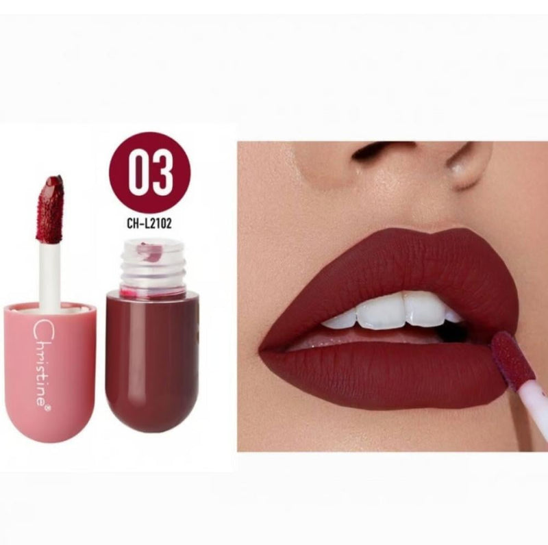 Christine Mini Matte Liquid Lipstick No. 3, Long-Lasting
