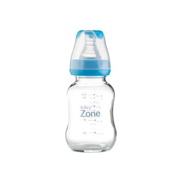 Baby Zone Glass Baby Bottle, BPA-Free, Heat-Resistant, 120ml