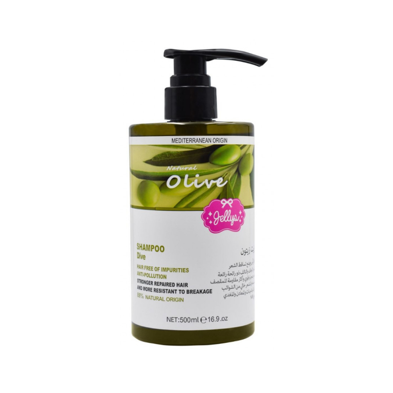 Jellys Olive Oil Shampoo, Moisturizing Hair Care for Dry Scalp, 500ml