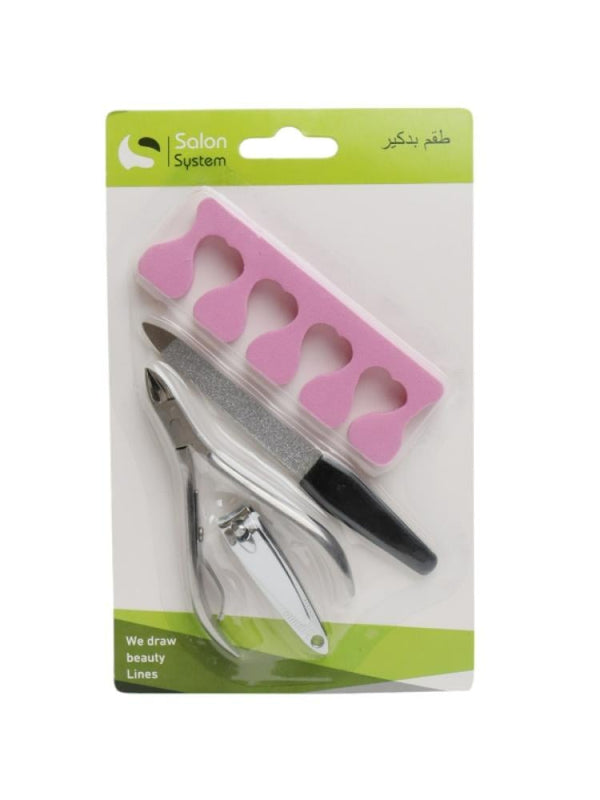 Salon System 4-Piece Home Pedicure Set for Nail Care