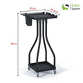 Salon System Hair Trolley - Black Metal Frame - 80cm Height