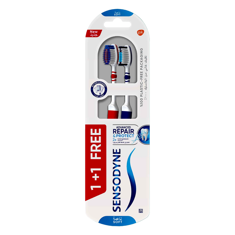 Sensodyne Toothbrush for Sensitive Teeth Soft Bristles 1+1 Free