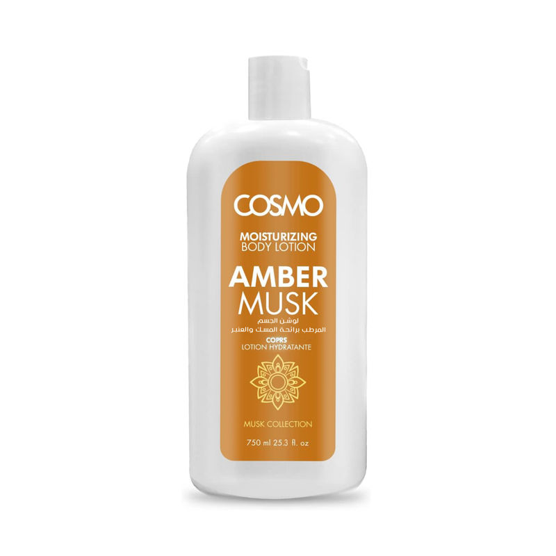 Moisturizing Body Lotion Musk and Amber Scented Hydrating Cosmo 750ml