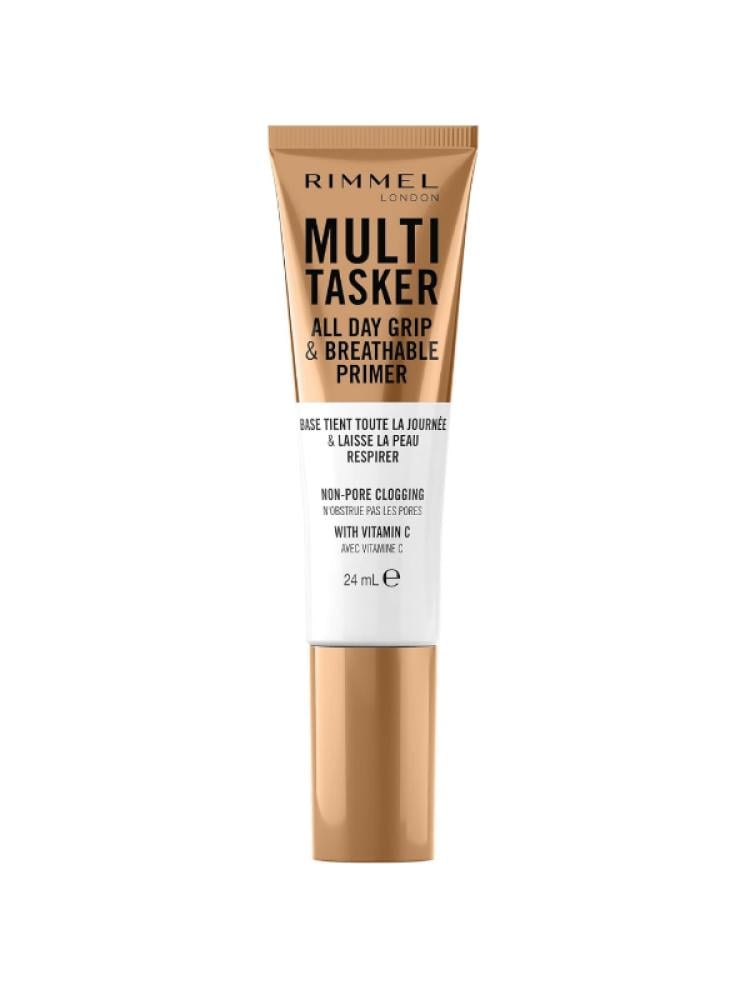 Rimmel London Multi-Tasker Vitamin C Primer - Clear, All-Day Makeup Hold & Brightening, 24ml