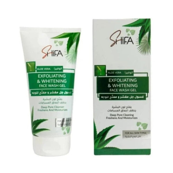 Shifa Exfoliating Brightening Face Wash with Aloe Vera and Hyaluronic Acid, 150 ml