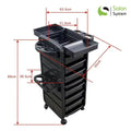 Spa System 6-Drawer Workshop Cart - Black, Mobile