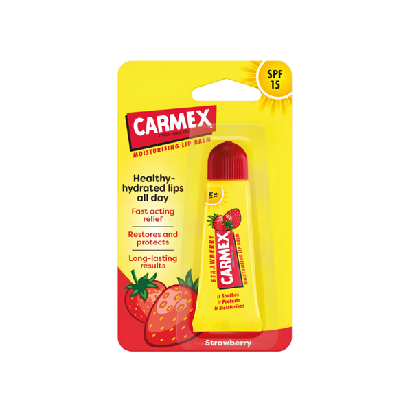 Strawberry Flavored Lip Balm Hydrating and Softening Carmex 10g