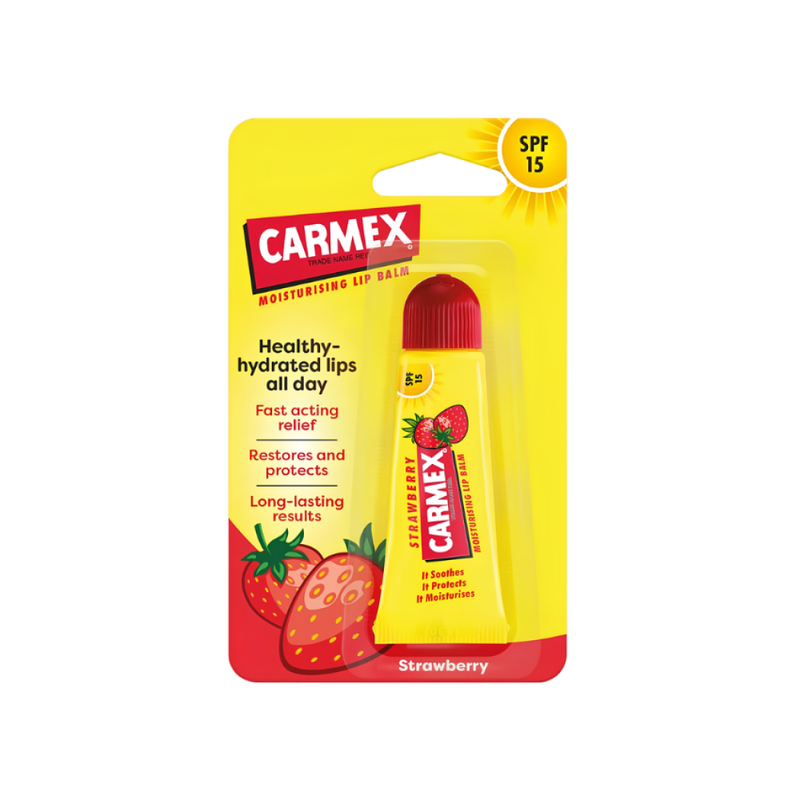 Strawberry Flavored Lip Balm Hydrating and Softening Carmex 10g
