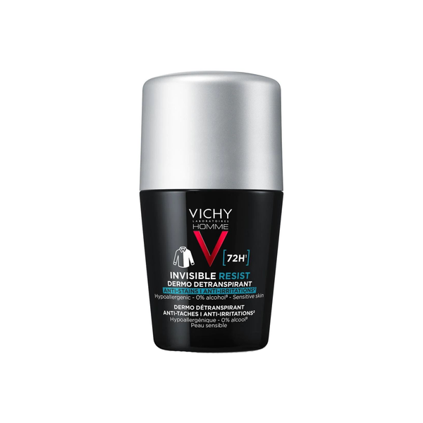 Vichy Invisible Roll-On Deodorant 72-Hour Protection for Men, 50ml