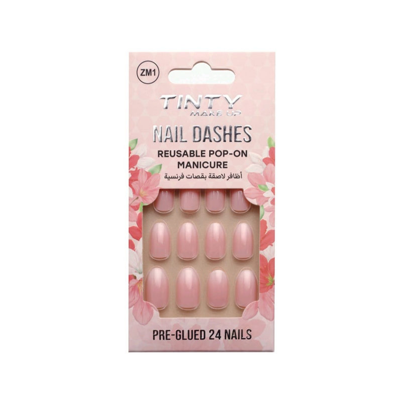 Tinty ZM1 French Cut Adhesive Nails, 24 Pieces