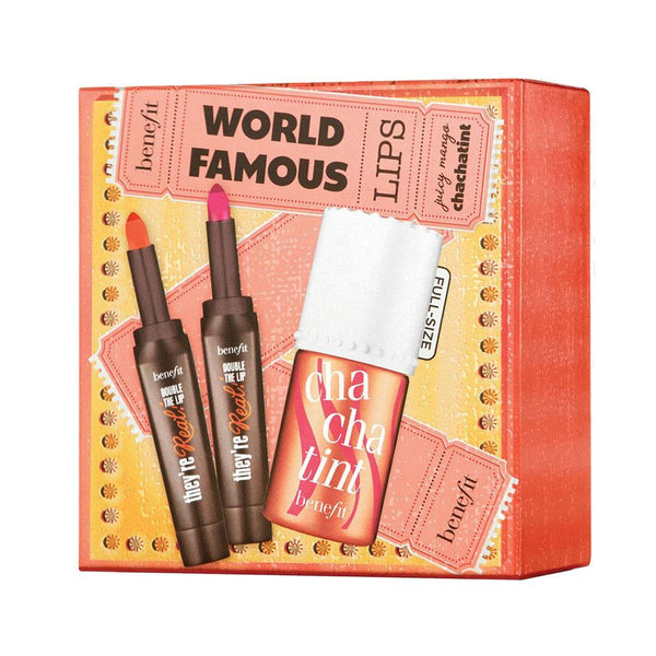 Makeup Starter Kit World Famous Lips Chachatint Benefit 3-Piece Set