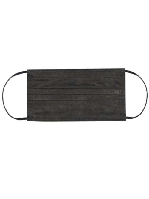 3-Ply Black Face Masks - 50 Count