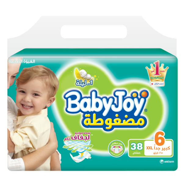 Baby Joy Diapers Size 6 Mega Pack 38 Count Absorbent Nappies