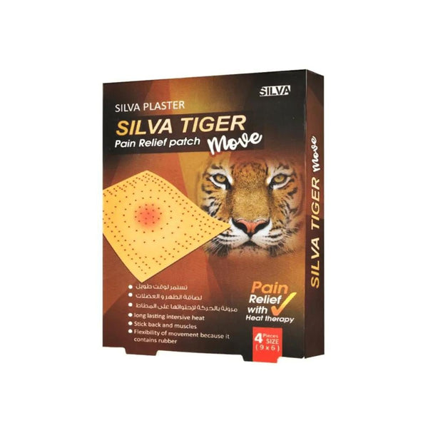 Silva Tiger Move Back Patches for Heat Therapy - 4 Count