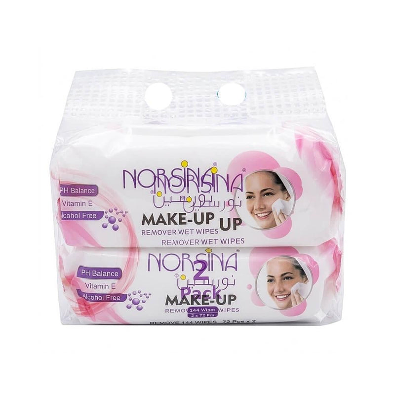 Top Rated Makeup Remover Wipes Gentle Hydrating Norsina 2x72 Wipes