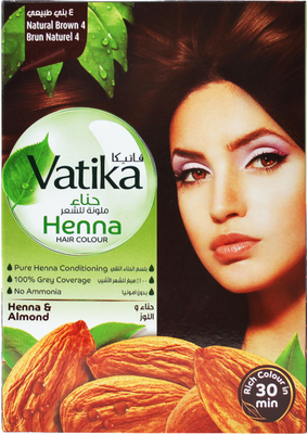 Vatika Henna Hair Color Natural Brown - Gray Coverage, Natural Shine