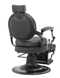 Salon System Men's Barber Chair Black Leather Hydraulic Lift
