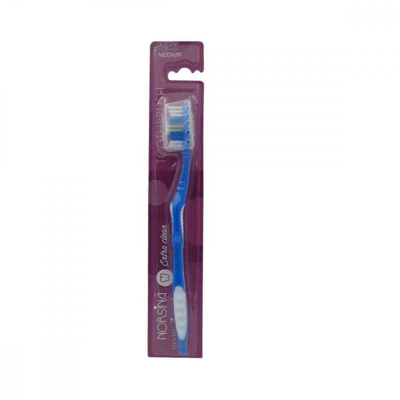 Norsina Medium Toothbrush for Daily Oral Care and Plaque Removal, 1 Count