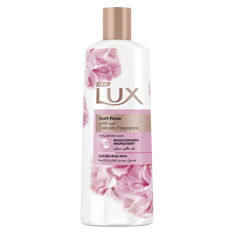 Fragrance Free Body Wash Soft Rose Hydrating Gel Lux 250ml + Loofah