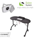 Salon System Black Mobile Pedicure Table with Fan
