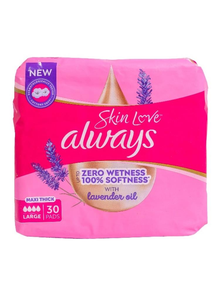 Always Cotton Soft Maxi Thick Pads with Wings - Lavender Scent - 30 Count