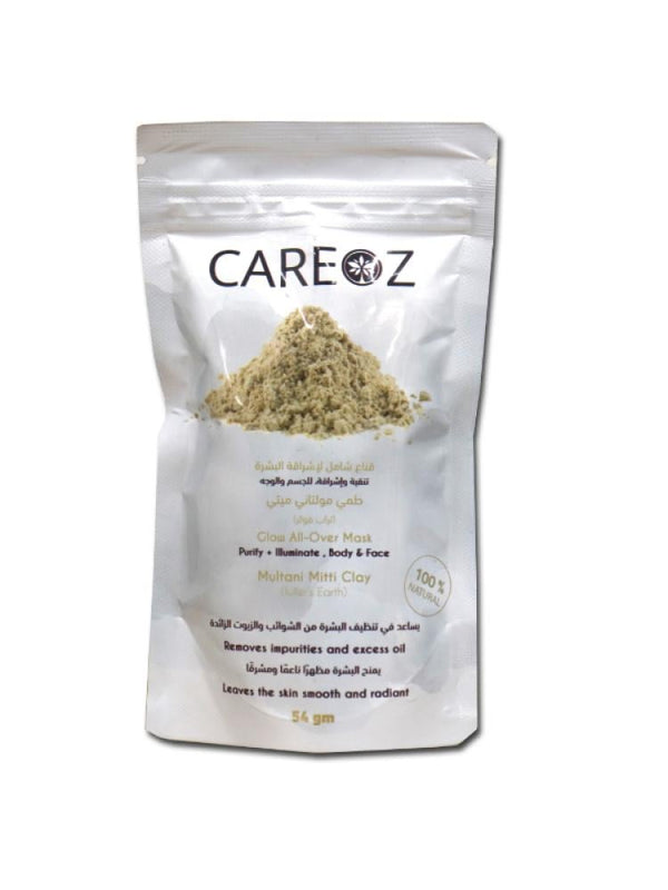 Careoz Multani Mitti Clay Mask for Face & Body - Brightening & Cleansing - 54g