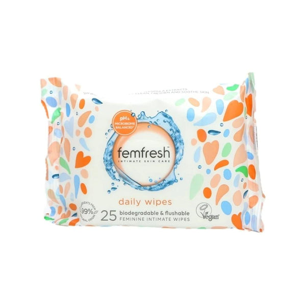Femfresh Feminine Wipes Soothing Refreshing Daily Use 25 Count