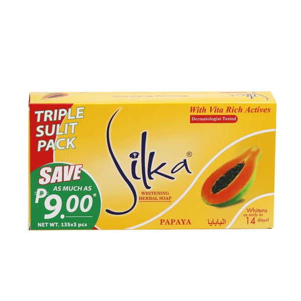 Papaya Whitening Soap Brightening Silka 135g (Pack of 3)