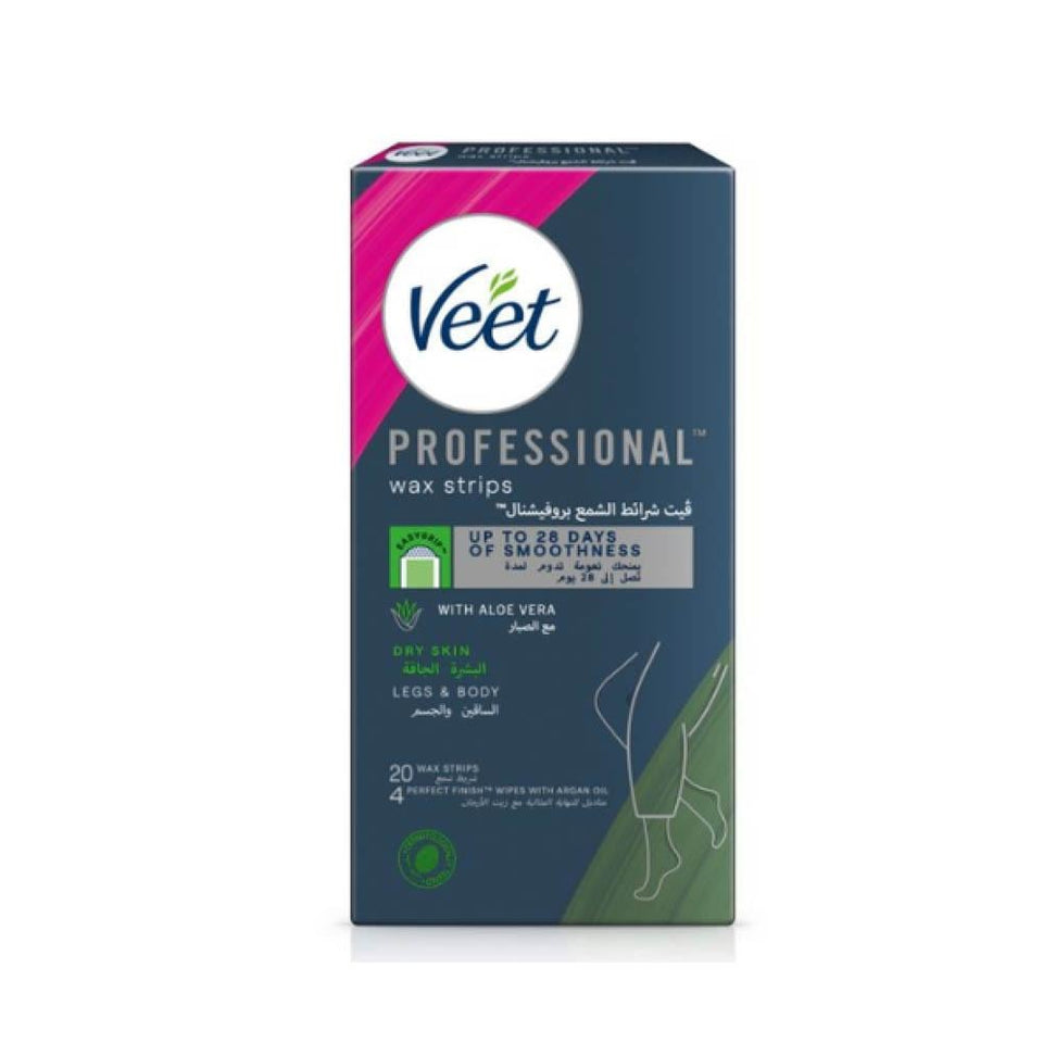 Veet Easy Gel Wax Strips for Dry Skin Hair Removal 20 strips
