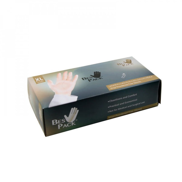 Not Packed Powder-Free Vinyl Gloves, Multi-Purpose, Size XL