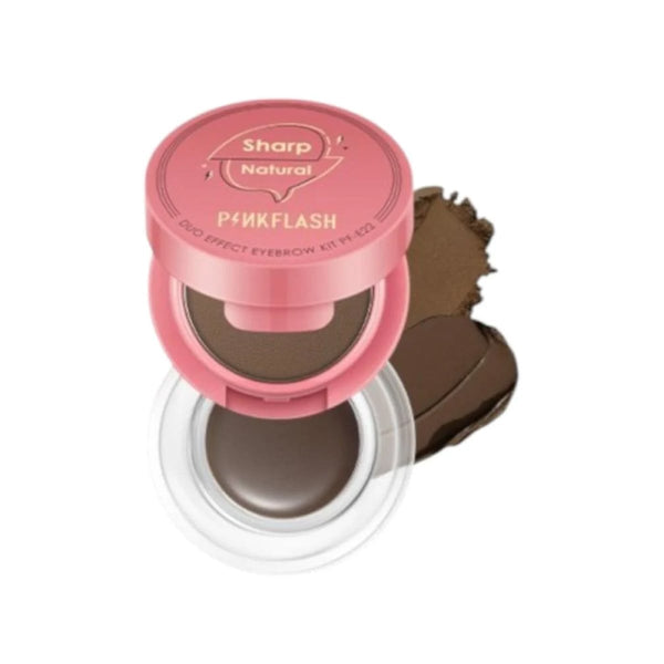 Pink Flash Gel and Eyebrow Powder Duo Deep Brown 01
