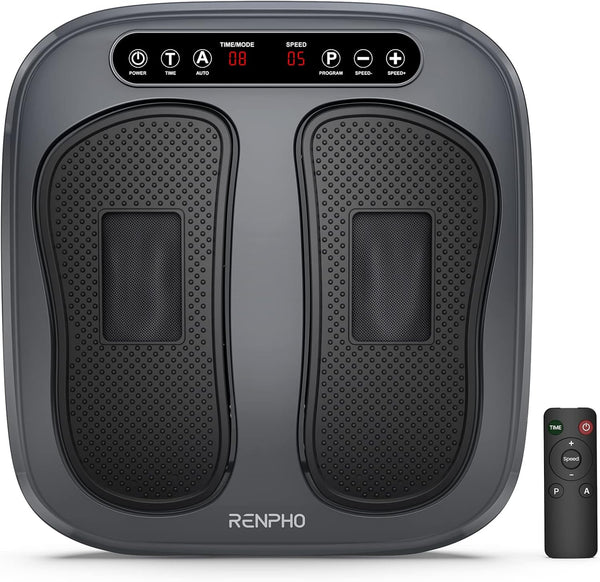Renpho Vibration Foot Massager with Remote Control, 20 Speeds, Black