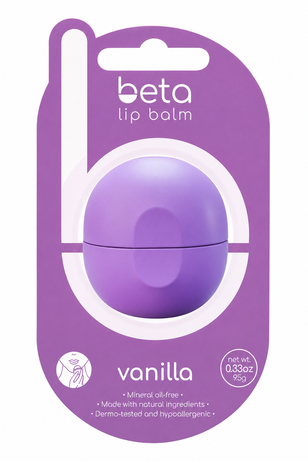 Beta Lip Balm Vanilla Flavor Color-Free Moisturizing Lip Balm