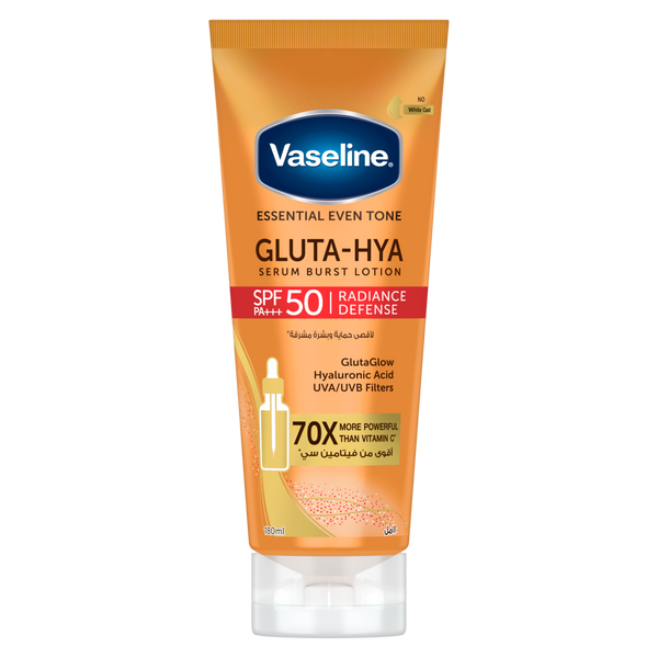 Vaseline Gluta-Hya Serum Burst Lotion SPF 50 PA+++ Hyaluronic Acid Radiance Defence 180ml