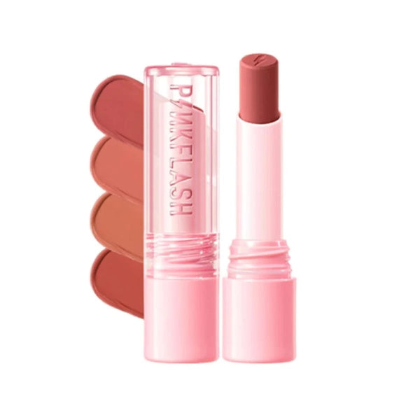 Pink Flash Matte Lipstick NU01 Cute Rose Creamy Finish Long-Wear Color