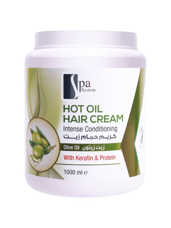 Spa System Hot Oil Hair Cream Bath Treatment Olive Oil Keratin Protein 1000 ml