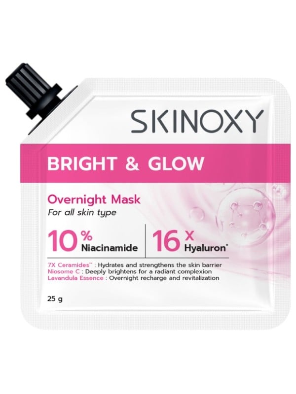 SkinOxy Bright & Glow Night Mask Niacinamide Hyaluronic Acid Ceramides 25g