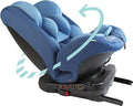 Moon Rover Rotating Child Car Seat with ISOFIX, Adjustable Headrest and Harness Straps, Blue