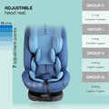 Moon Rover Rotating Child Car Seat with ISOFIX, Adjustable Headrest and Harness Straps, Blue